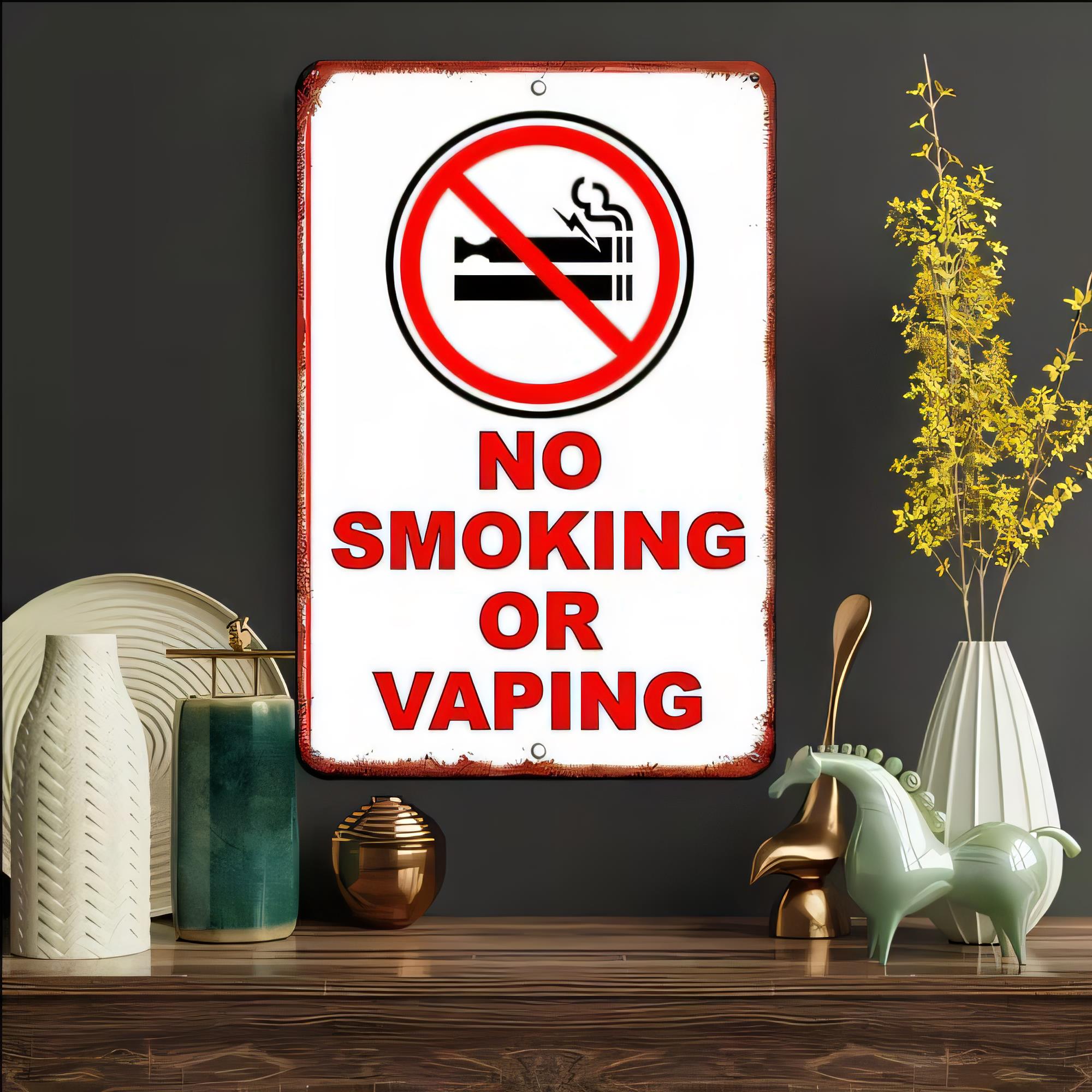 Tin Sign No Smoking Or Vaping  - огляд і ціна Vape Decoration