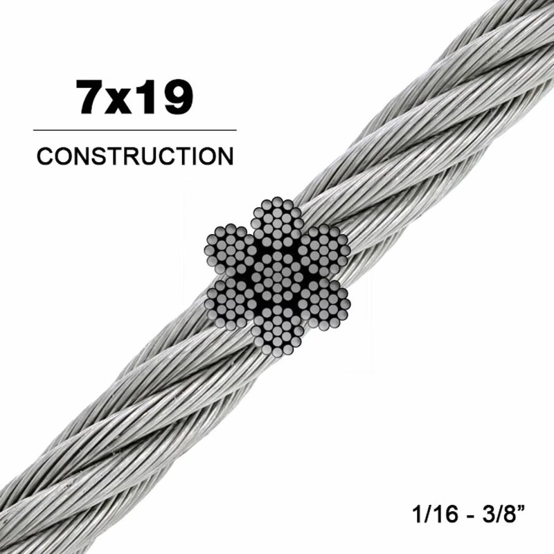 Wire Rope 7X19 Diameter 3.18mm - огляд і ціна Stainless Wire Ss316